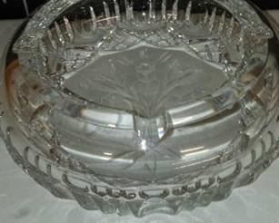 Crystal etched ashtray