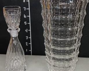 Bohemia crystal decanter with crystal vase