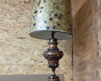 41 in tall Table Top Lamp. Has a broken lamp shade