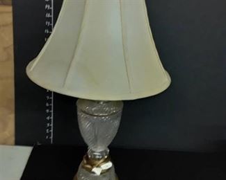 Brass and Glass Table Top Lamp