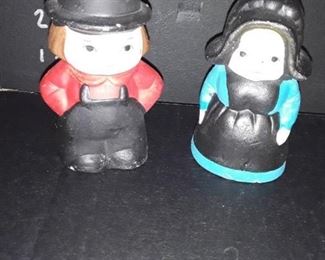 2 Amish Salt and Pepper Shakers