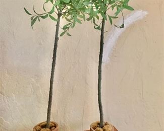 $30 - Pair of decorative artificial plants in clay pots.  36"H x 16"W (clay pot 5"D)