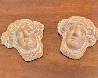 $30 - Pair of bas-relief figurines.  4"W x 4"L x 2"H