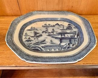 $40 - United Wilson 1897 blue and white platter. 12.5"L x 10.5"W  