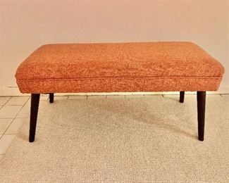 $125 - Cui Liu Designs, LLC upholstered bench with wood legs.. 18"H x 37"W x 15"D 