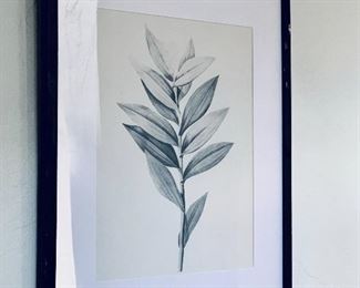 $65 - Framed botanical (as is) 29"H x 21.5"W
