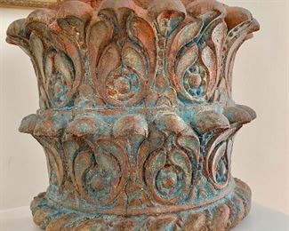 $295 - Decorative architectural element; Carved temple column; acquired from ABC Home (NYC); 11"H x 14"Wx7"D