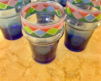 $30 - Set of eight Moroccan tea glasses. 3.5"H