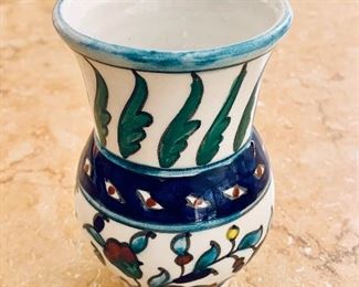 $20 -  Small hand painted pottery vase.  Made in Jerusalem. 4.75"H x 3"D