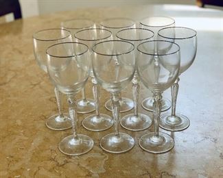 $40 Each ; Set of 10 Waterford "Carlton Platinum"  red wine glasses. 8.5"H 
