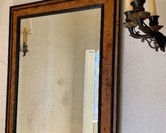 $275 -Burlwood framed mirror 31" H x 23" W