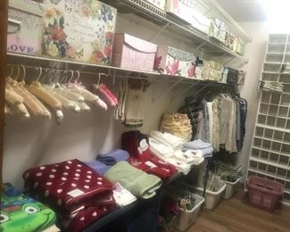 Towels, clothing, shoe storage 