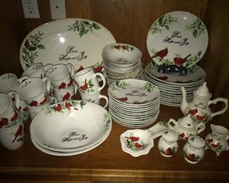 Christmas dinnerware and serving pieces 