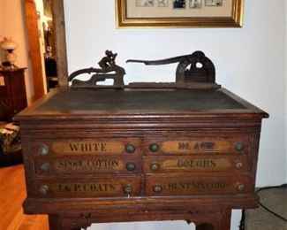 Antique J. P. Coats Spool Cabinet