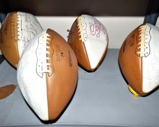 Team Signed Footballs Includes, Miami Dolphins 1972 Un-Defeated Team, San Francisco 49'ers , Atlanta Falcons with Tommy Nobis,  Oakland Raiders