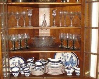 glassware, sterling, Nikko Ironstone double Phoenix 39 pieces.
