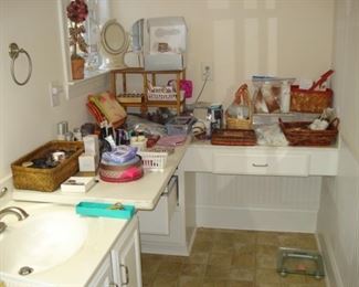 make up , bathroom items