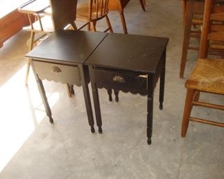 pair black painted end stands