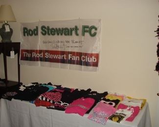The woman of the house was member of the Rod Stewart fan club, banners & tee shirts