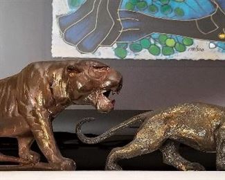 Panther sculptures