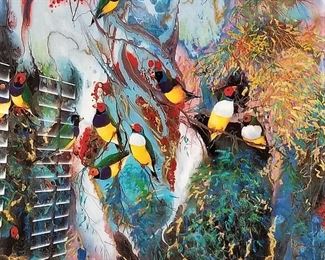 Colorful bird art