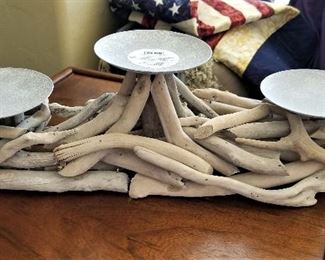 Driftwood look candle holder