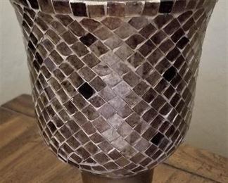 Glass mosaic vase for candle or flowers