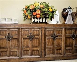 Vintage console storage makes a great buffet or behind a sofa or hallway or entryway table.