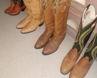 4 pairs of Boots: Morgan Boots, Larry Mahan, Olathe, some made in Texas
