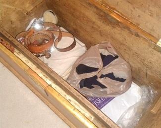 Large wood Chest and misc items