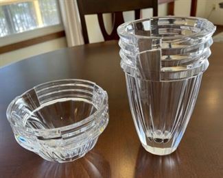 HALF OFF! $25.00 NOW, WAS $50.00..................Pair of Orefors 8" and 4" tall (H066)