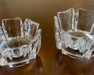 REDUCED! $30.00 NOW, WAS $40.00.................Pair of Orefors 3 1/2" tall (H067)