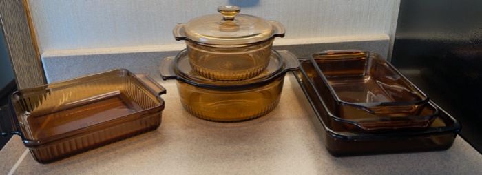 $16.00.................Amber Glass Baking Dishes and more (H043)