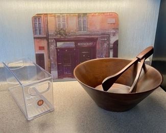 HALF OFF! $2.00 NOW, WAS $8.00.................Glass Cutting Board, Wooden Salad Bowl and more (H036)