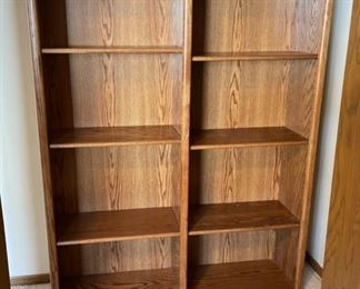 $45.00..................Solid Oak Shelving Unit 4' x 13", 5' tall (H019)