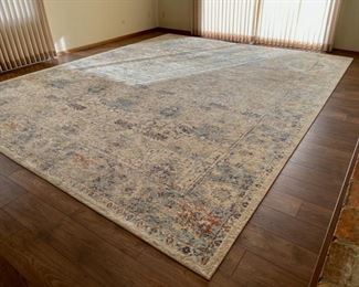 HALF OFF! $800.00 NOW, WAS $1,600.00.....................Anastasia Rug Sand/Light Blue 12' x 15' Excellent Condition (H004)
