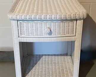 REDUCED! $18.75 NOW, WAS $25.00......................Wicker Night Stand 21" x 18", 25" tall (H239)