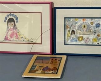 HALF OFF! $8.00 NOW, WAS $16.00.....................Lawrence Vargas and DeGrazia , One glass broke (H129)
