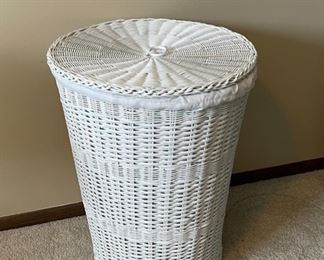 REDUCED! $9.00 NOW, WAS $12.00.........................Wicker Hamper 24" tall (H343)
