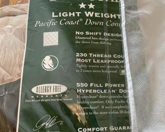 $80.00..........................Pacific Coast Down King Size Down Comforter (H313)