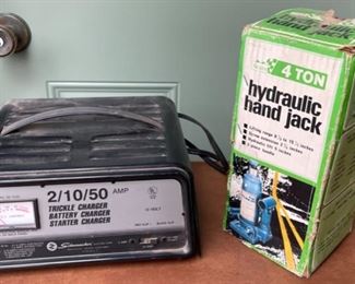 $16.00....................4 ton Hydraulic Jack and Battery Charger (H421)