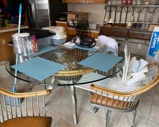 Palma Brava glass kitchen table with 6 chairs