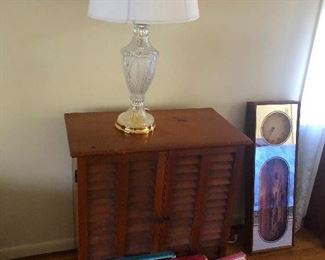 This cabinet is full of vinyl LPs