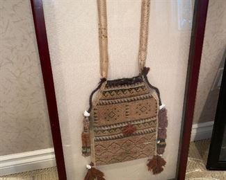 ANTIQUE AFRICAN HANDBAG FRAMED