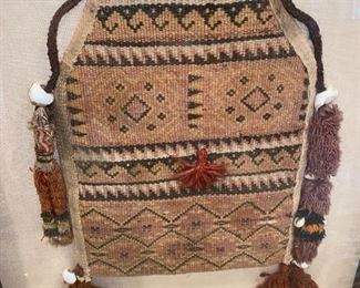 ANTIQUE AFRICAN HANDBAG FRAMED