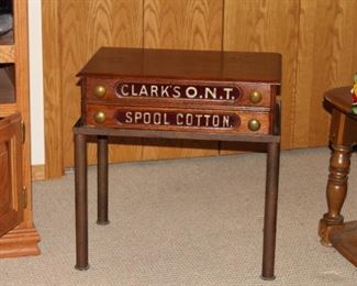 Antique spool storage cabinet makes a fantastic piece for any room.  