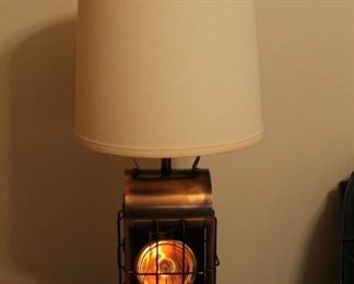 Copper lamp with flickering accent.