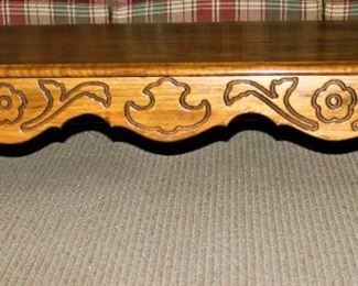 Coffee table has plenty of room for accessories.