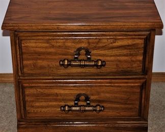 Matching nightstand with large roomy drawers.