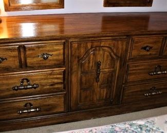 Dresser with matching mirrors.